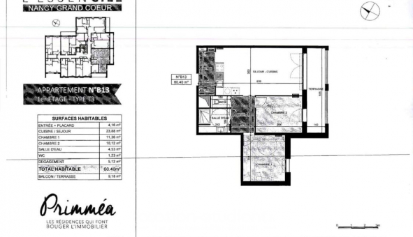 Logement �tudiant T3 &agrave; Nancy (54100)