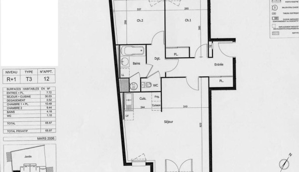 Logement tudiant T3 à Nantes (44200)