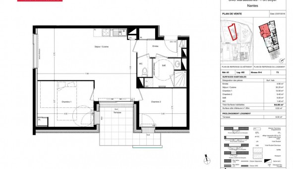 Logement tudiant T3 à Nantes (44200)
