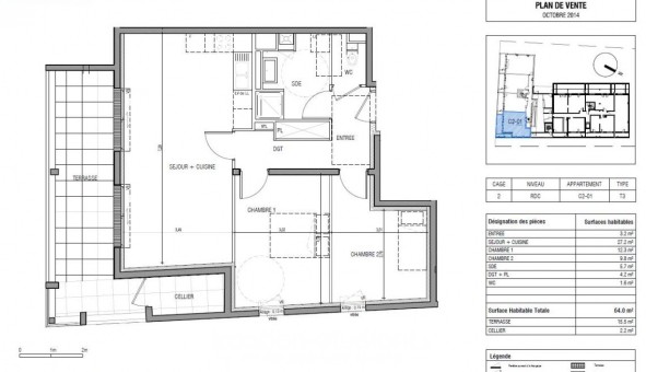 Logement �tudiant T3 &agrave; Nantes (44200)