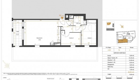 Logement �tudiant T3 &agrave; Nantes (44200)