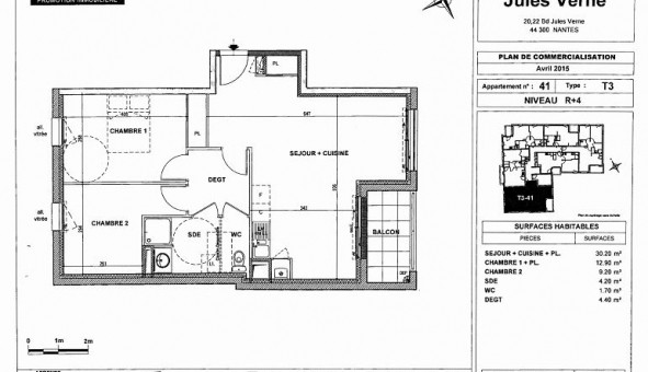Logement �tudiant T3 &agrave; Nantes (44200)