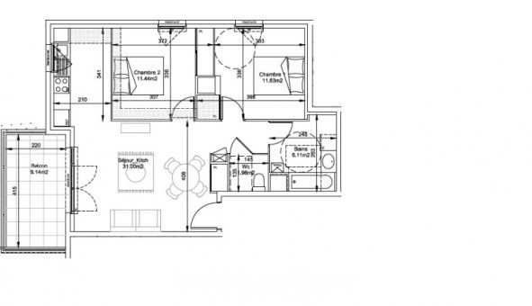 Logement tudiant Location T3 Vide Neuville sur Sane (69250)