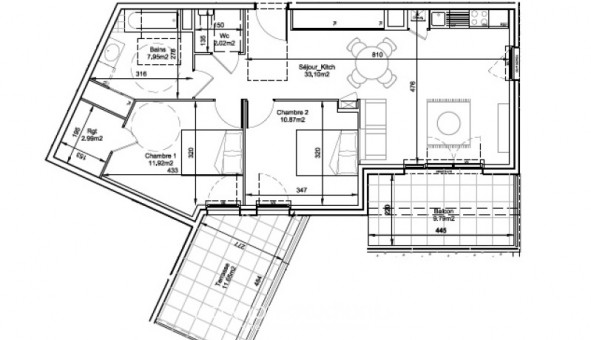Logement �tudiant T3 &agrave; Neuville sur Sa�ne (69250)