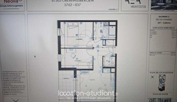 Logement tudiant Location T3 Vide Oberhausbergen (67205)