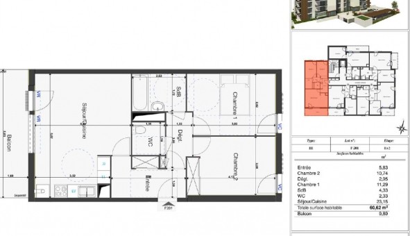 Logement �tudiant T3 &agrave; Orl�ans (45100)