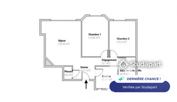 Logement tudiant T3 à Paris 14me arrondissement (75014)