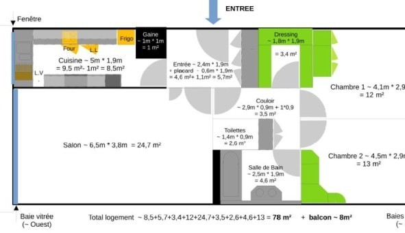 Logement tudiant T3 à Paris 15me arrondissement (75015)