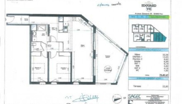 Logement tudiant T3 à Pau (64000)