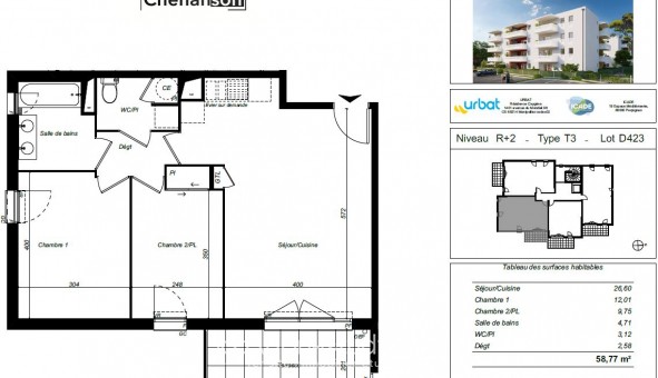 Logement tudiant T3 à Perpignan (66100)