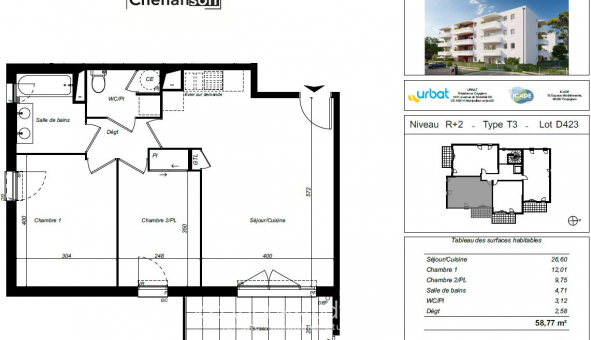 Logement tudiant T3 à Perpignan (66100)