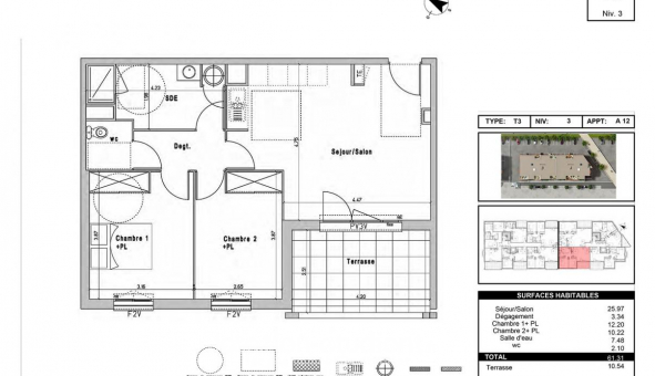 Logement tudiant T3 à Perpignan (66100)