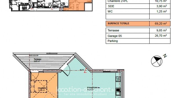 Logement tudiant T3 à Poitiers (86000)
