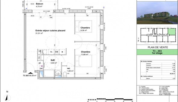 Logement �tudiant T3 &agrave; Pont l'�v�que (14130)