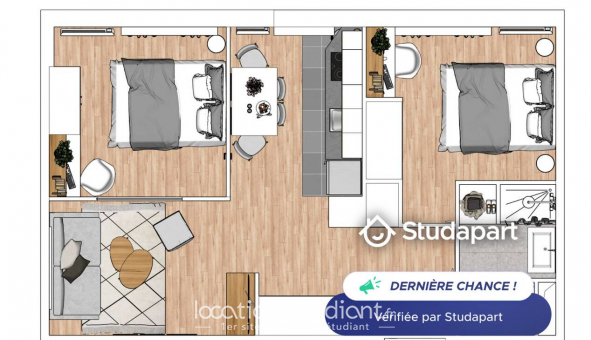Logement tudiant T3 à Puteaux (92800)