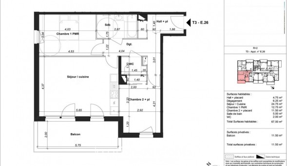 Logement �tudiant T3 &agrave; Quetigny (21800)