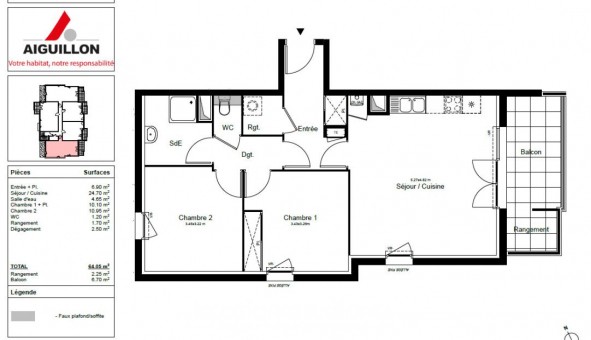 Logement �tudiant T3 &agrave; Rez� (44400)