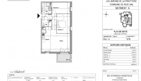 Logement �tudiant T3 &agrave; Rez� (44400)