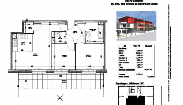 Logement �tudiant T3 &agrave; Rixheim (68170)