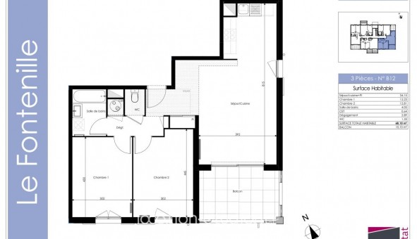 Logement �tudiant T3 &agrave; Rognes (13840)
