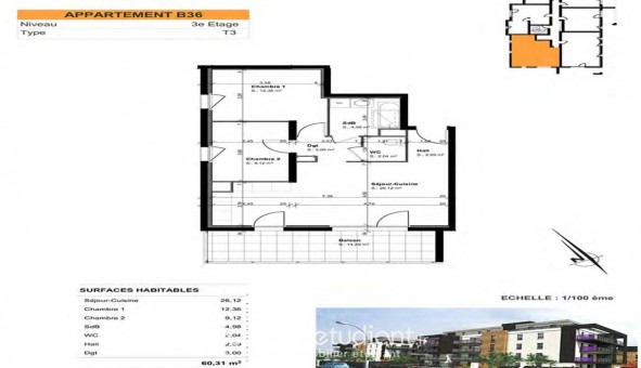 Logement �tudiant T3 &agrave;  ()