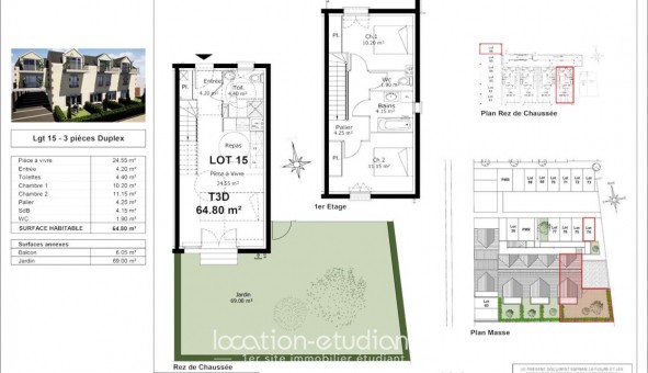 Logement �tudiant T3 &agrave; Saint Denis en Val (45560)
