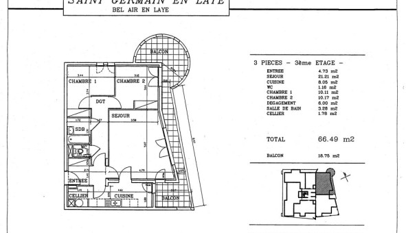 Logement tudiant T3 à Saint Germain en Laye (78100)