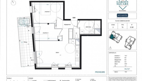 Logement tudiant T3 à Saint Herblain (44800)