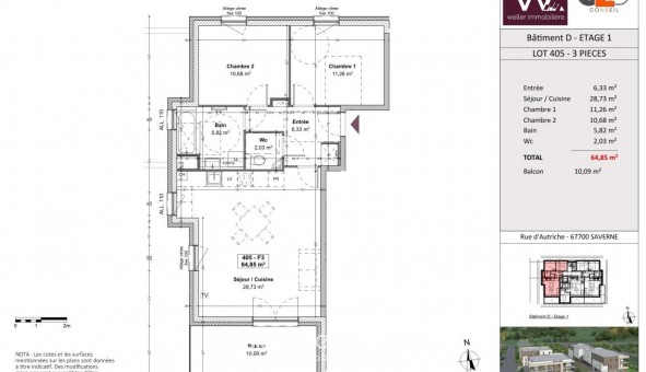 Logement �tudiant T3 &agrave; Saint Jean Saverne (67700)