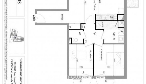 Logement tudiant T3 à Saint Jean de Braye (45800)