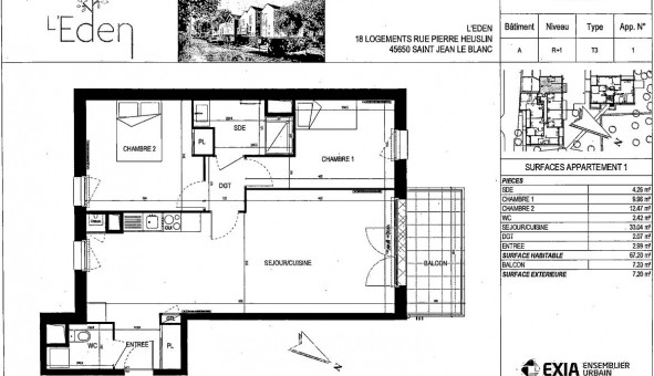 Logement �tudiant T3 &agrave; Saint Jean le Blanc (45650)