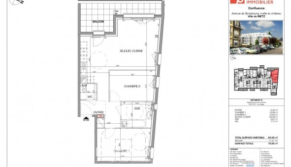 Logement �tudiant T3 &agrave; Saint Julien l�s Metz (57070)