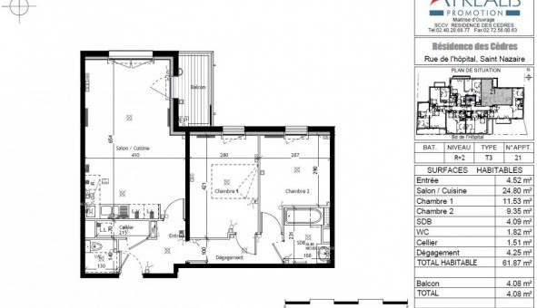 Logement tudiant T3 à Saint Nazaire (44600)