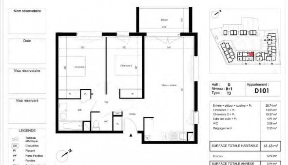 Logement �tudiant T3 &agrave; Saint Orens de Gameville (31650)