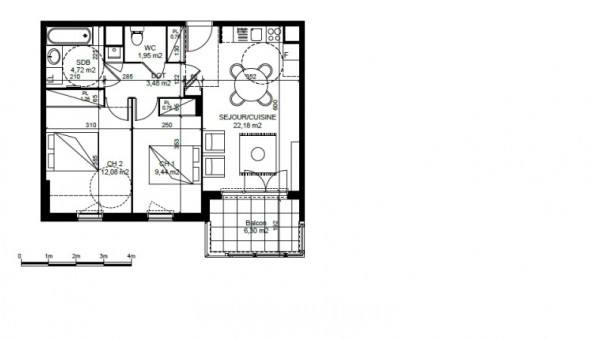 Logement �tudiant T3 &agrave; Saint Priest (69800)