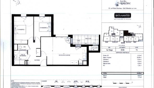 Logement tudiant T3 à Saint Sbastien sur Loire (44230)