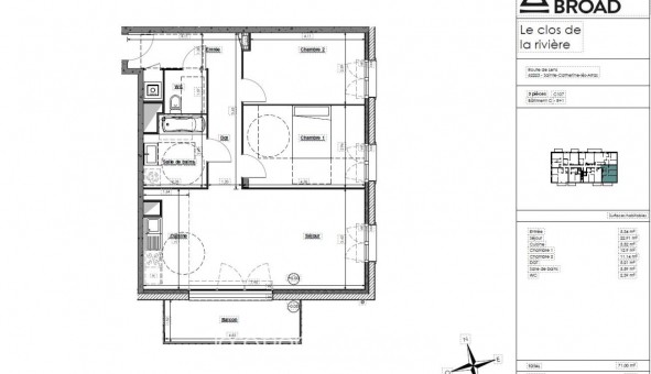 Logement �tudiant T3 &agrave; Sainte Catherine (62223)