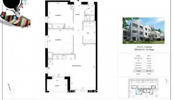 Logement tudiant T3 à Saran (45770)