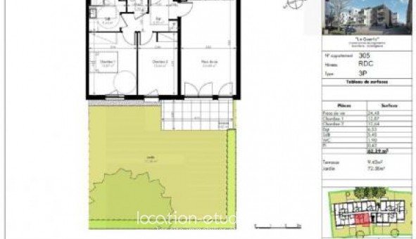 Logement tudiant T3 à Schiltigheim (67300)