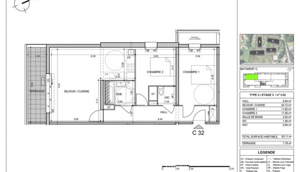 Logement �tudiant T3 &agrave; Seclin (59113)