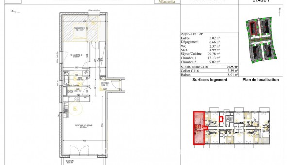 Logement �tudiant T3 &agrave; Sem�court (57280)