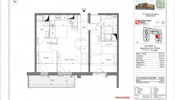 Logement tudiant T3 à Senlis (60300)