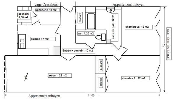 Logement tudiant Location T3 Vide Ste (34200)