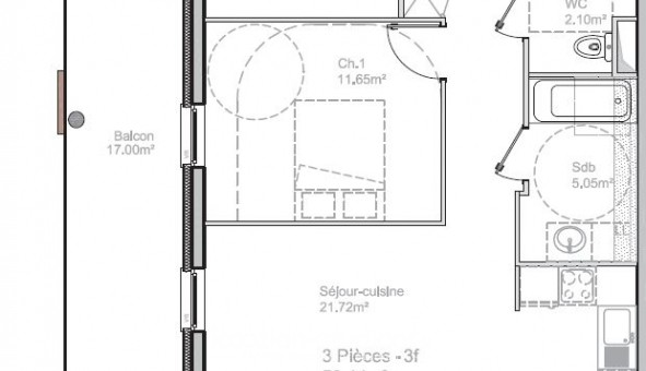 Logement tudiant T3 à Strasbourg (67000)
