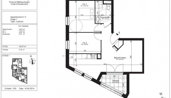 Logement tudiant T3 à Strasbourg (67000)