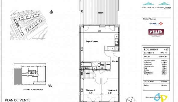 Logement �tudiant T3 &agrave; Strasbourg (67000)