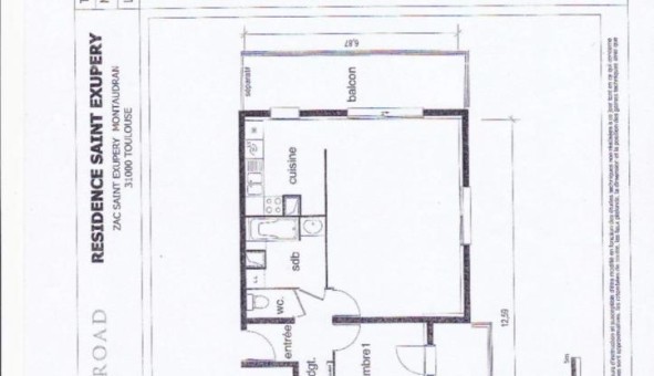 Logement tudiant T3 à Toulouse (31500)