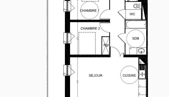 Logement �tudiant T3 &agrave; Toulouse (31500)