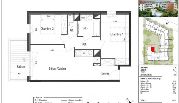 Logement �tudiant T3 &agrave; Toulouse (31500)