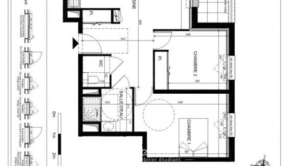 Logement tudiant T3 à Tours (37000)